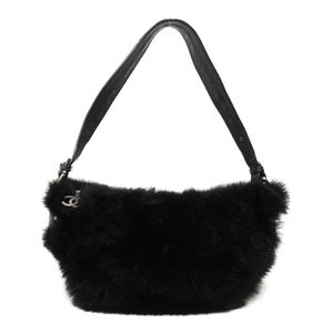 Chanel Fur One Shoulder Bag Black